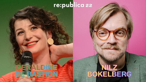 Porträtfoto-Collage mit Geraldine de Bastion (links) und Nilz Bokelberg (rechts)