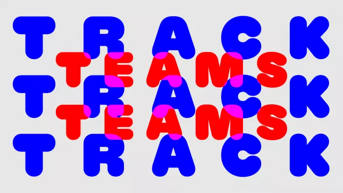 Visual mit den Worten TRACK und TEAMS