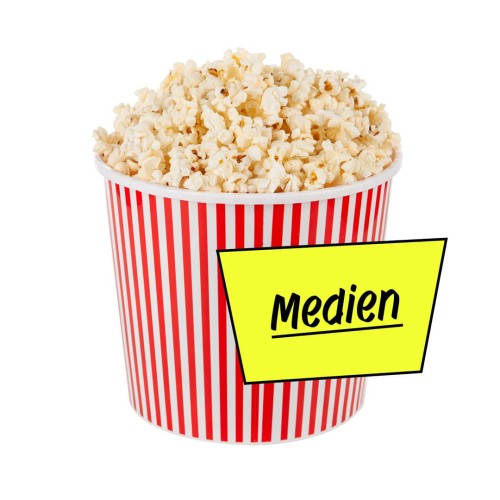Medien - Ein Eimer mit Popcorn