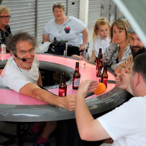 Mikey in the talkaoke table