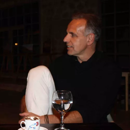 Uli beim Kaffeetrinken