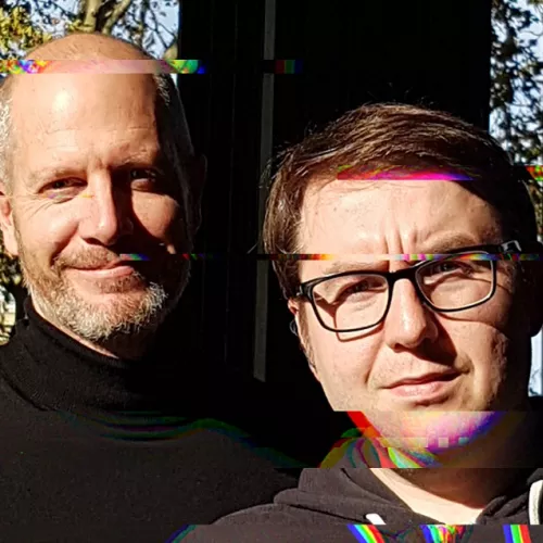 Marcel Karnapke and Björn Lengers, the artist in collective CyberRäuber.