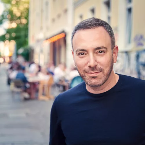 Sergey Lagodinsy in front of street