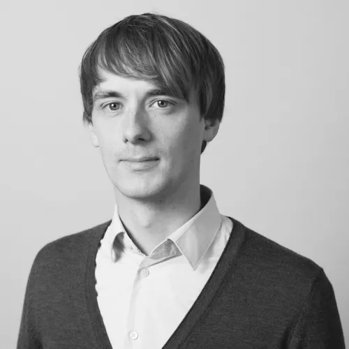 A profile photo from Matthias Boeck in black and white.
